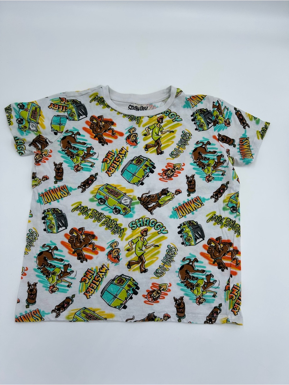 Scooby-Doo White Graphic Kids Tee - Multicolor Print 18/20